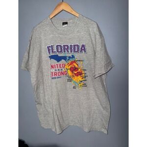 Starter Florida United and Strong Hurricane Irma 2017 Graphic T-Shirt Gray XL